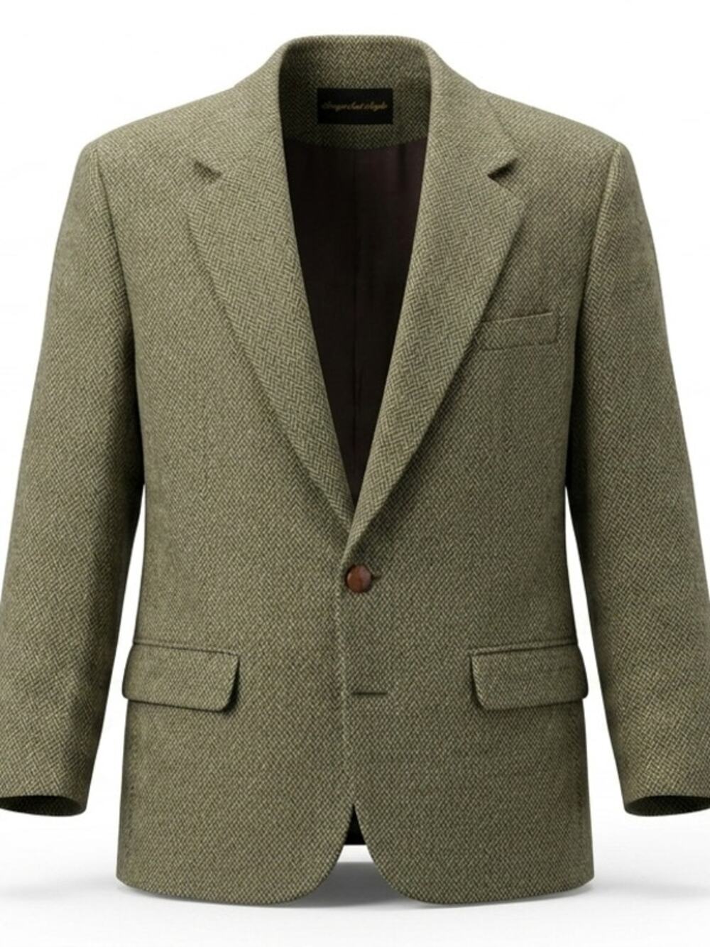 NWT Vintage Giorgio Sant'Angelo 100% Wool Herringbone Blazer Women Size 14